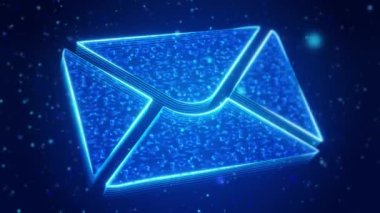 Dijital Teknoloji Sanal Ekran HUD Hologram Hi Tech Loop konseptini e-posta ile gönderin. Kişi adreslerine e- posta İletişim İletisi Global Harfler E-posta pazarlama İnternet yazışmaları