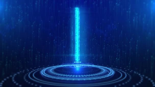 Batteritext Cyberspace Framtidens Digitala Teknik Hologram Loop Concept Futuristisk Trådlös — Stockvideo