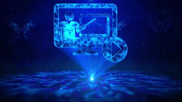 Learning Text Rozhraním Hud Rotation Digital Technology Sci Hologram Cyberspace — Stock video