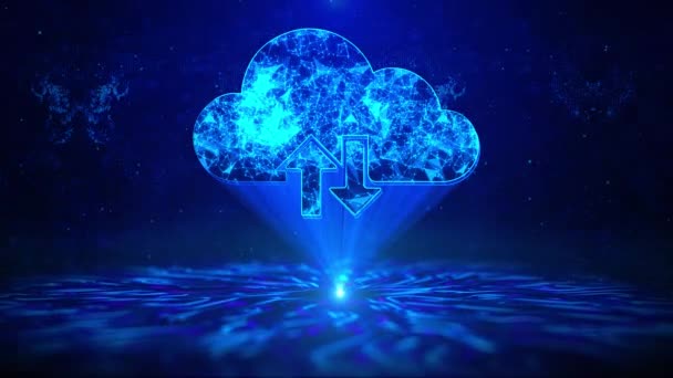 Cloud Computing Text Hud Rotation Digital Technology Interface Sci Hologram — Stock video
