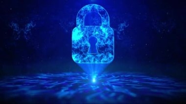 HUD Döndürme Dijital Teknoloji Arayüzü ile Metni Kilitle Sci Fi Hologram Sanal Uzay Döngüsü. İnternet Güvenli ödeme çevrimiçi dijital cüzdan, mobil cüzdan güvenliği VPN sanal özel suç koruması.