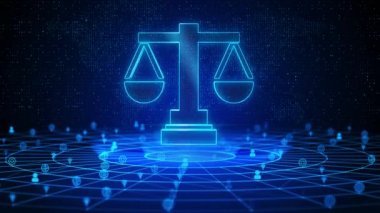 Justice Text Future Digital Technology Ai Cyber Space derin öğrenim döngüsü geçmişi. Siber hukuk, online avukat İşçi Hukuku, Avukat, Avukat, Hukuki Tavsiye. Adalet, mahkeme ve ceza