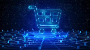 Alışveriş Arabası Metni Gelecek Dijital Teknoloji Ai Siber Uzay Derin Öğrenme Döngüsü. Ticari Geliştirme Hizmetleri Güncellenmiş Çevrimiçi Mağaza Dijital Pazarlama Elektronik Ticaret Konsepti İçin Zorundadır