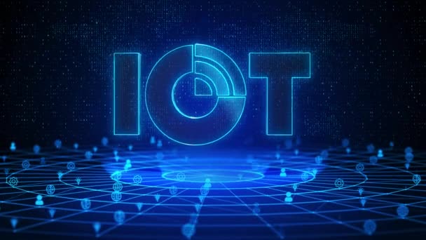 Iot Text Future Digital Technology Cyber Space Deep Learning Loop — Vídeos de Stock