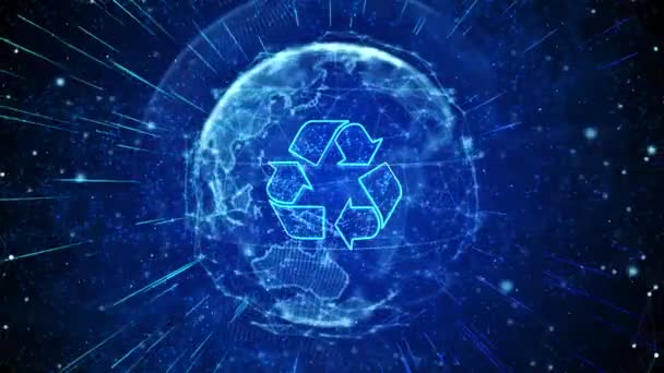 Recykling Połączeń Digital Global Technology World Network Tło Pętli Recykling — Wideo stockowe