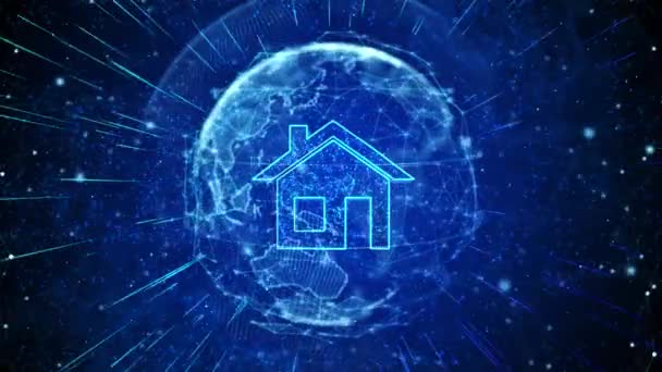 House Digital Global Technology World Network Connecop的背景 财产估价 搜查房屋的概念 住房和公寓 — 图库视频影像