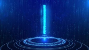 Sağlık Metni Siberuzay Gelecek Dijital Teknoloji Hologram Döngüsü Konsepti. Bilgi yönetimi ve sağlık hizmetleri, bilim ve rapor sunumu için araştırma, güvenilir hastane