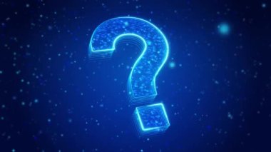 Soru Mark Dijital Teknoloji Sanal Ekran HUD Hologram Hi Tech Loop konsepti. Soru işaretleri, şüphe, anket, inceleme, sorgulama, sorgulama geçmişi. Yardım iste. SSS. Sorular soruyor..