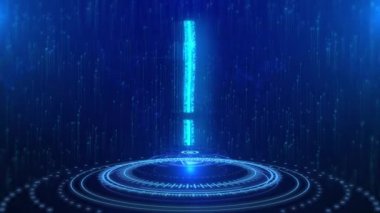 Soru Mark Metni Siberuzay Gelecek Dijital Teknoloji Hologramı Konsepti. Sorunlar ve çözümler Görev işareti, arama, yardım, bilgi ve bir sorum var, SSS ve QA. Soru işareti, soru cevabı