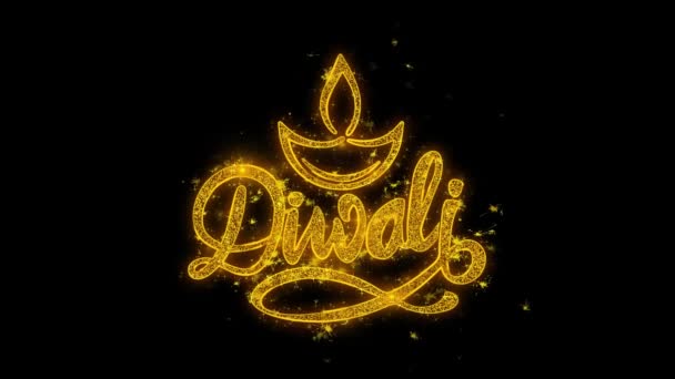 Feliz Diwali Deepavali Dipavali Festival Indio Luces Tipografía Inscripción Diseño — Vídeo de stock