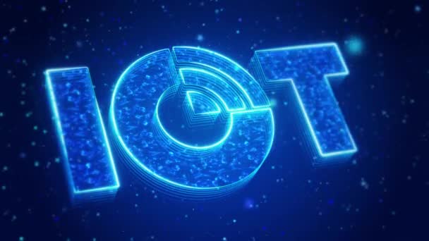 Iot 디지털 Hud Tech Loop 인공지능 네트워크 Iot 인터넷의 세계적 — 비디오