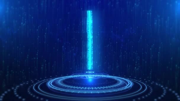 Metin Siberuzayı Geleceğin Dijital Teknoloji Hologram Döngüsünü Kilitle Dijital Veri — Stok video