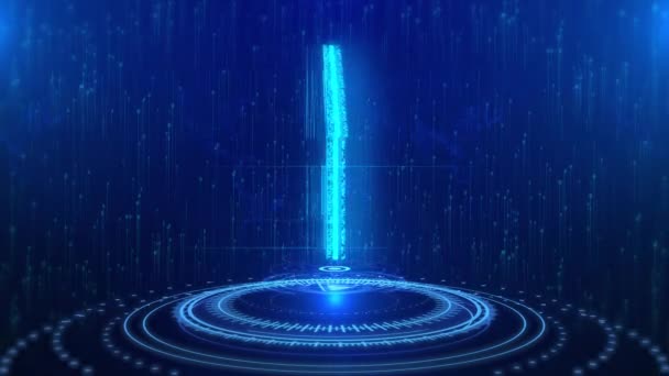 Hustekst Cyberspace Future Digital Technology Hologram Loop Concept Engelsk Eiendom – stockvideo