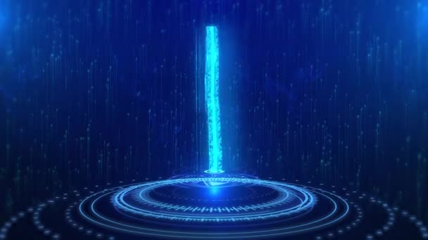 Arama Tuşu Metni Siberuzay Gelecekteki Dijital Teknoloji Hologram Döngüsü Konsepti — Stok video