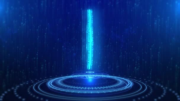 Metni Geri Dönüşüm Alanı Gelecekteki Dijital Teknoloji Hologram Döngüsü Konsepti — Stok video