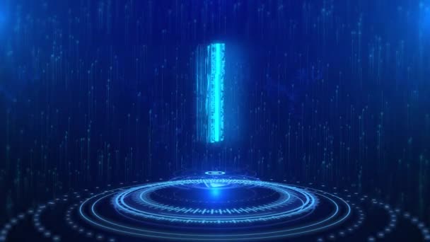Iot Text Cyberspace Future Digital Technology Hologram Loop Concept Inglés — Vídeos de Stock
