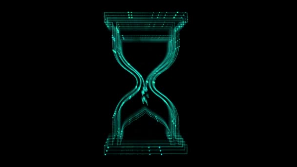 Digital Animation Loading Hourglass Icon Concept Sand Timer Clock Time — Stock Video