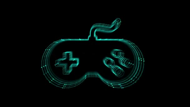 Цифрова Анімація Значка Ігрової Панелі Концепція Gamepad Концепція Cloud Gaming — стокове відео