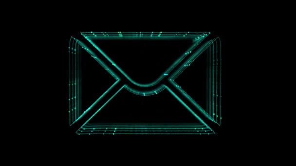 電子メールアイコンのデジタルアニメーション 画面上の封筒と文書の概念 電子メール 電子メールマーケティング インターネット広告の概念 — ストック動画