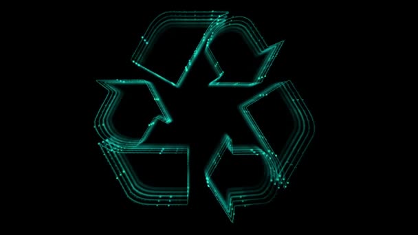Animação Digital Ícone Reciclagem Conceito Materiais Reciclados Sinal Ecológico Zero — Vídeo de Stock