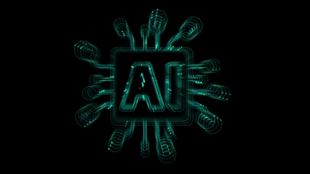 Animação Digital Ícone Inteligência Artificial Conceito Tecnologia Inteligência Artificial Símbolo — Vídeo de Stock
