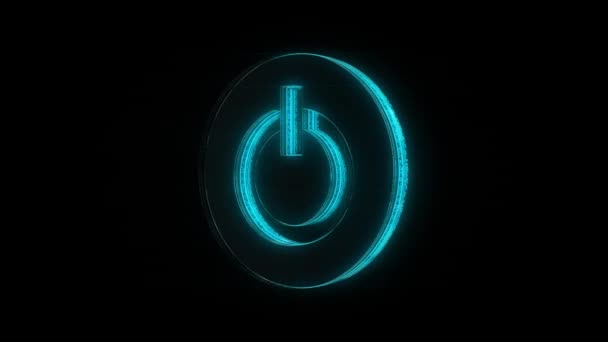 Power Button Icon Roteren Rond Zwarte Achtergrond Gebruik Voor Hacken — Stockvideo