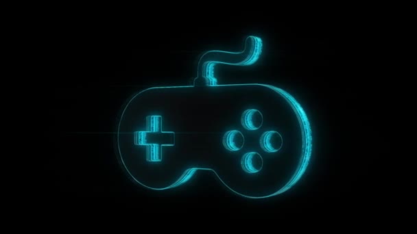 Gaming Pad Icon Rotate Auf Schwarzem Hintergrund Verwendung Für Gamepad — Stockvideo