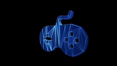 Oyun yastığı simgesi mavi düşük polimerli siyah arka planda dönüyor. Futuristik oyunlar konsepti. Video oyunları konsepti. Oyun sahası video oyununu kontrol eder. Engelleme oyunları.