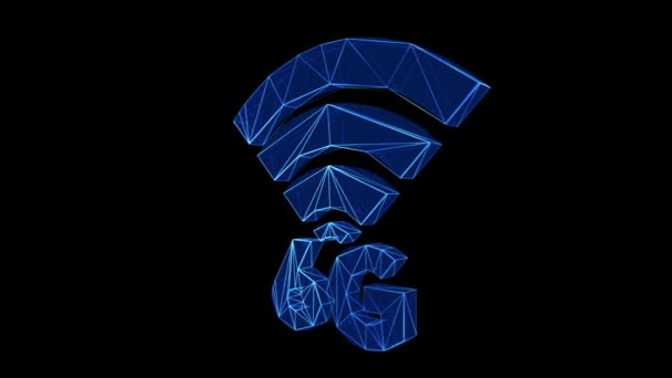 Icon Blue Low Poly Rotating 글로벌 네트워크와 데이터 연결의 글로벌 — 비디오