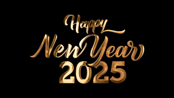 Frohes Neues Jahr 2025 Und Frohe Weihnachten Typografie Goldene Textanimation — Stockvideo