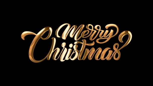 Merry Christmas Happy New Year 2024 Typography Greeting Card Golden — Stock Video