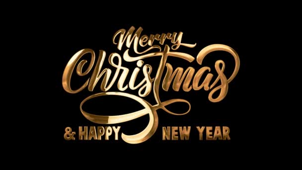 Šťastný Nový Rok 2024 Veselé Vánoce Typografie Zlatý Text Animace — Stock video