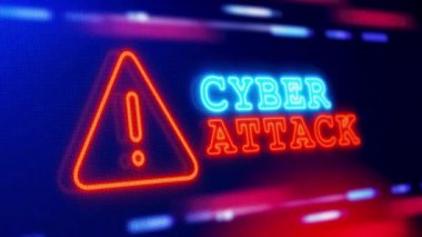 Siber Saldırı Uyarı Ekran Döngüsü Yanıp sönen Hata Animasyonu. Sistem Hatası Güvenliği, Hacking Alert, Siber Suçlar Saldırısı, kötü amaçlı yazılım tespit edildi, veri şifreleme, sistem uyarısı, hack 'leme.