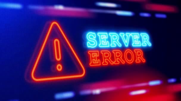 Server Error Warning Alert Screen Loop Blinkende Störung Fehleranimation Konzept — Stockvideo
