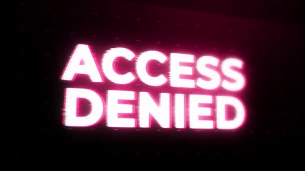 Access Denied Warning Alert Error Message Flashing Screen Computer System — Stock Video