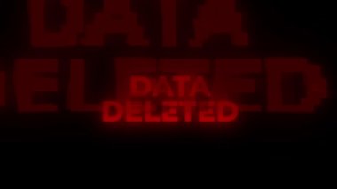 Veri Silinmiş Kırmızı Uyarı Hatası Bilgisayar Virüsü Alarmı Mesaj Hackleme Arızası. Veri Bilgisayar Sistemi Silimi Konsepti Hacklendi, Bilgisayar dikkat uyarı bağlantısı kesildi