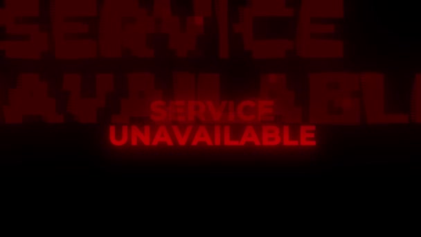 Service Unavailable Red Warning Error Alert Computer Virus Alert Hacking — Stockvideo