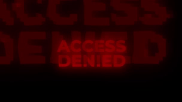 Access Denied Red Warning Error Alert Computer Virus Alert Hacking — Stockvideo