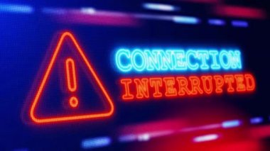 Bağlantı Kesintili Uyarı Ekran Döngüsü Kırpma Hatası Animasyonu. Kesilen Erişilemez Kesilemeyen Bağlantı Hatası. Kırık bağlantıları sembolize eden internet kırma zinciri yok.