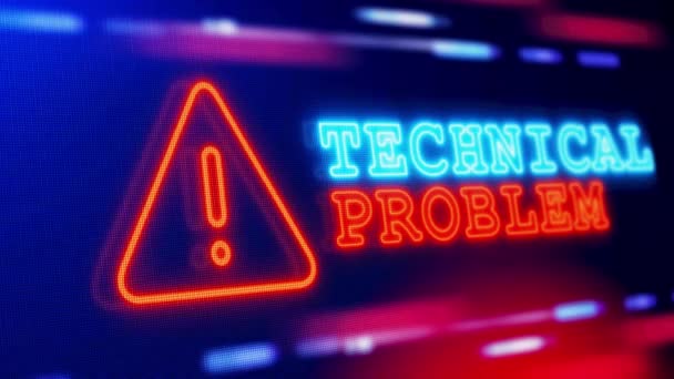 Problema Técnico Alerta Alerta Tela Loop Blinking Glitch Error Animação — Vídeo de Stock