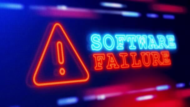 Software Falha Alerta Tela Alerta Blinking Falha Animação Erro Segurança — Vídeo de Stock