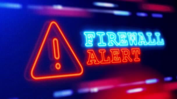 Firewall Alerta Alerta Loop Tela Alerta Blinking Falha Animação Erro — Vídeo de Stock