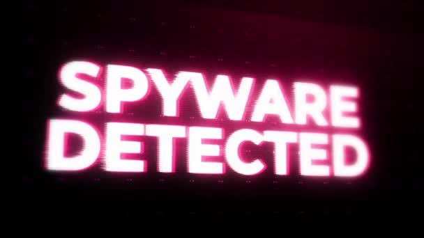 Spyware Detectado Alerta Alerta Mensagem Erro Piscando Tela Acidente Computador — Vídeo de Stock