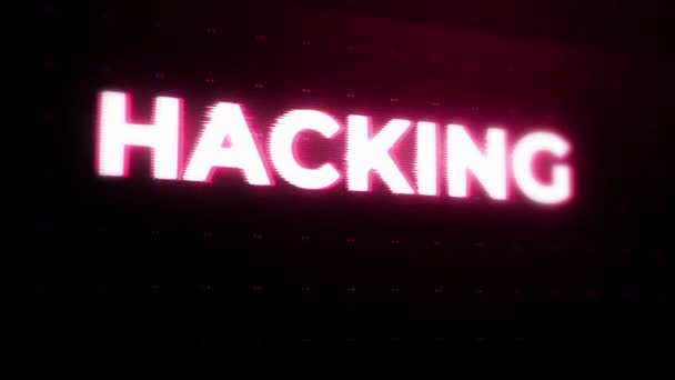 Hacka Varning Felmeddelande Datorsystemkrasch Systemet Hackat Virus Cyberattack Malware Koncept — Stockvideo