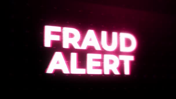 Fraud Alert Uyarı Hatası Sistem Hata Güvenliği Hackleme Alarmı Siber — Stok video