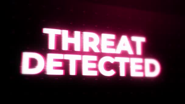 Threat Detected Warning Alert Messaggio Errore Lampeggiante Sullo Schermo Crash — Video Stock