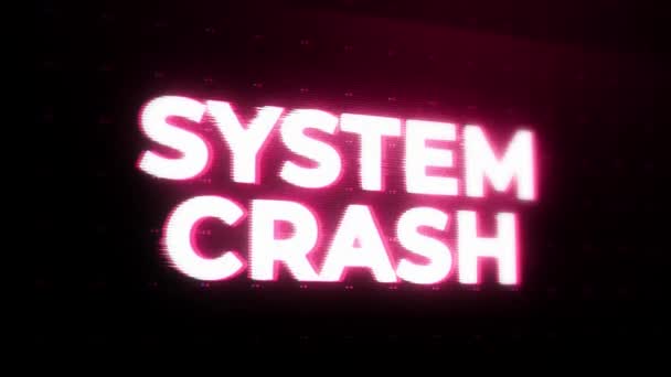 Sistema Crash Alerta Advertencia Mensaje Error Parpadeando Pantalla Accidente Ordenador — Vídeo de stock