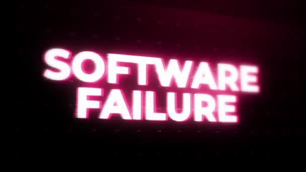 Software Failure Warning Alert Error Message Світиться Screen Комп Ютерній — стокове відео