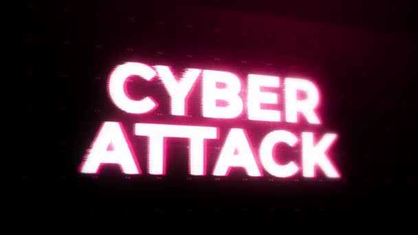 Alerta Alerta Ataque Cibernético Mensaje Error Que Parpadea Pantalla Fallo — Vídeo de stock