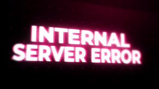 Vnitřní Chyba Serveru Bliká Chybová Zpráva Nehoda Počítače Porušení Brány — Stock video